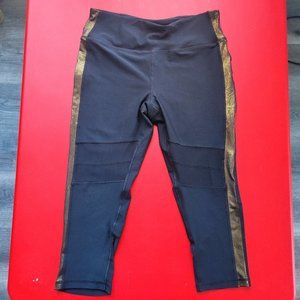 RBX leggings black with gold design women's size M